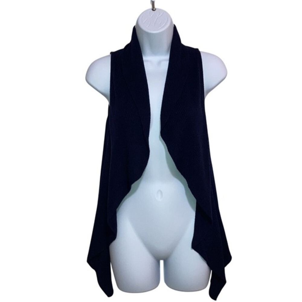XXI‎ Cardigan Vest Knit Draped Waterfall Navy Blue Small